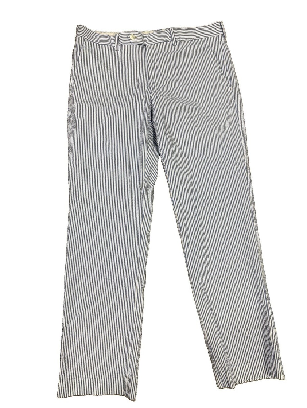 Britches By Samtex Pants Men 34x29 Blue White Striped Chino Slacks Seersucker